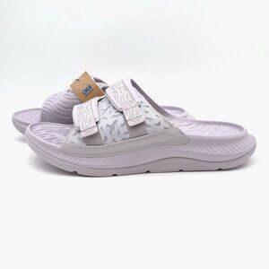 NEW Hoka One One Ora Luxe Recovery Slide Sandals Men's 14 Lilac Marble